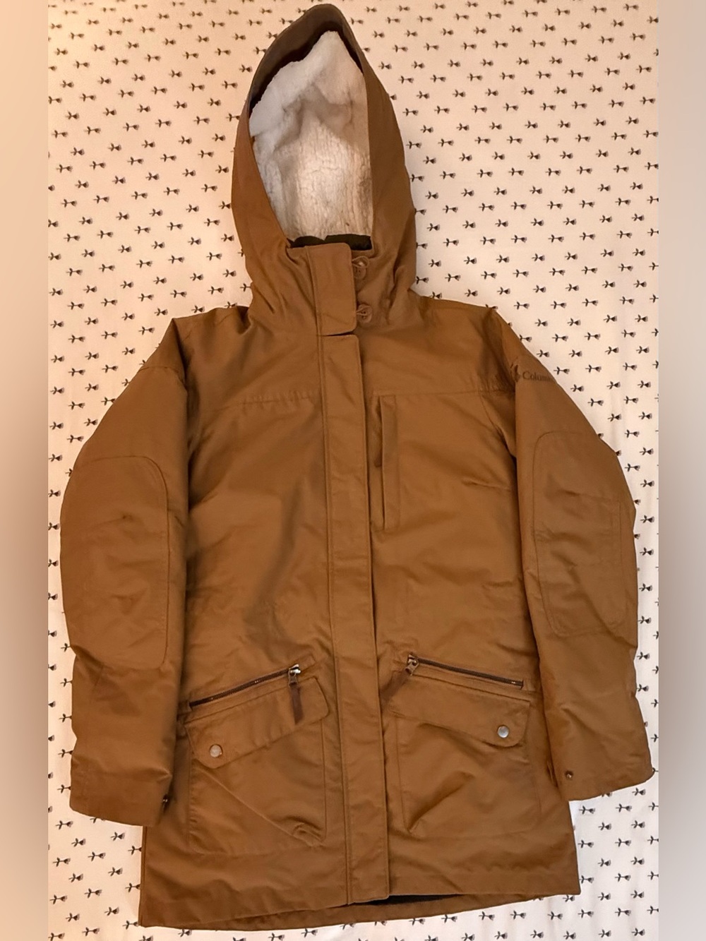 Columbia Omni-Heat Interchange 3-in-1 Hooded Long Coat-Brown/Green-Women’s S-EUC